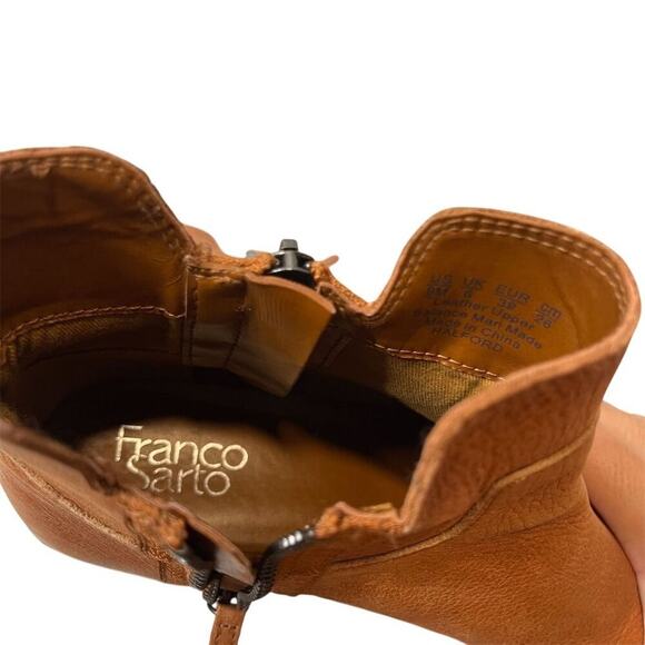 Franco Sarto Women's Halford Bootie Brown Leather Ankle Boots Size 9 - Picture 6 of 7